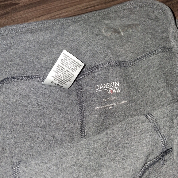 Danskin Gray Leggings with Coral Side Stripe - Picture 2 of 5